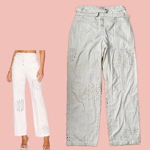Tularosa Valentina Embroidered Pants – White – Size S